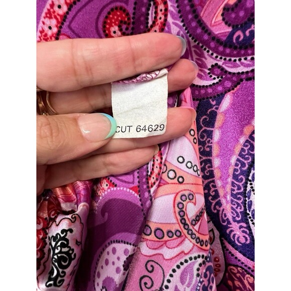 Vintage Y2K  Xhilaration Paisley Satin Midi Skirt Beaded Trim Whimsigoth Medium - Picture 11 of 12